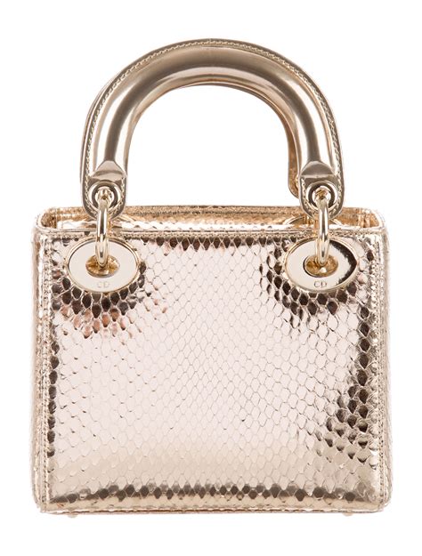 lady dior python silver|Dior lambskin bag.